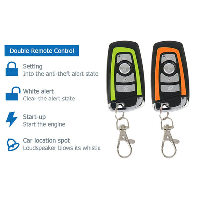 Motorcycle Scooter Anti-theft 125dB Universal Motorcycle Scooter Security Alarm System Engine Start Remote Control Key