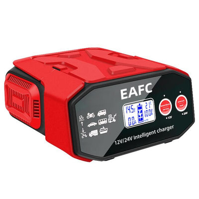 EAFC High Power 400W Car Battery Charger Smart Pulse Repair Lead Acid Battery Digital LCD Display For Car SUV Truck Motorcycle
