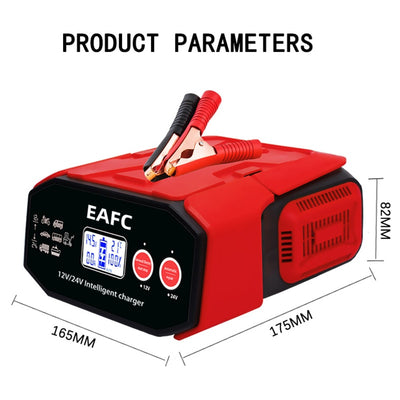 EAFC High Power 400W Car Battery Charger Smart Pulse Repair Lead Acid Battery Digital LCD Display For Car SUV Truck Motorcycle