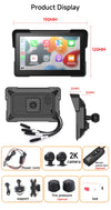 7''5" Motorcycle Multimedia Player 2K HD Recorder GPS Navigation Wireless CarPlay Android Auto IPX8 Waterproof Screen Bluetooth