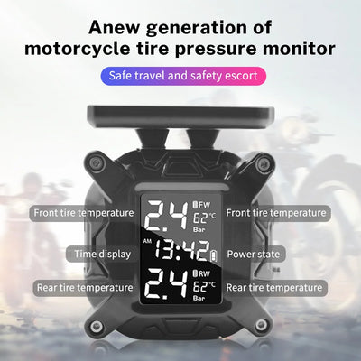 Deelife Motorcycle TPMS Moto Tire Pressure Monitoring System for Motorbike Motor Bike Scooter TMPS Tyre Sensor