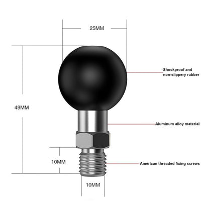 1 inch Ball Head Adapter for Mount Motorcycle Handlebar Base Clip Rearview Mirror Bracket Bike Riding Action Camera Parts