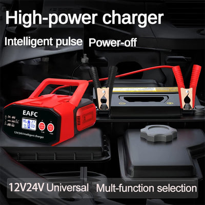 EAFC High Power 400W Car Battery Charger Smart Pulse Repair Lead Acid Battery Digital LCD Display For Car SUV Truck Motorcycle