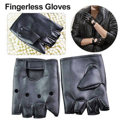 Motorcycle Leather Half Fingers Gloves