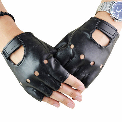 Motorcycle Leather Half Fingers Gloves