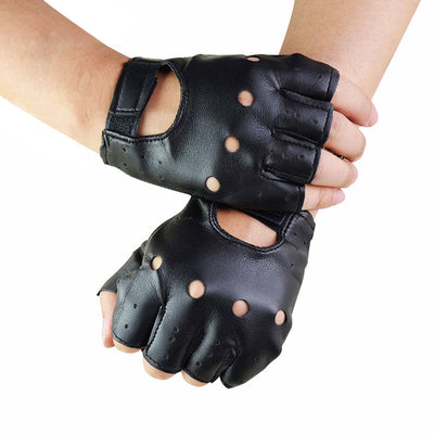 Motorcycle Leather Half Fingers Gloves