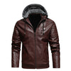 Men's Leather Jacket Hooded Coats