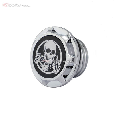 Motorcycle Skull Fuel Gas Tank Decorative Oil Cap Fit for Harley Davidson Sportster XL 1200 883 X48 Dyna Softail Touring FLHR