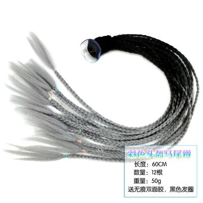 New Motorcycle Helmet Braids Helmet Hair Woman Motorcycle Ponytail Wig for Motorbike Bike Helmets Helmet Dirty Braid