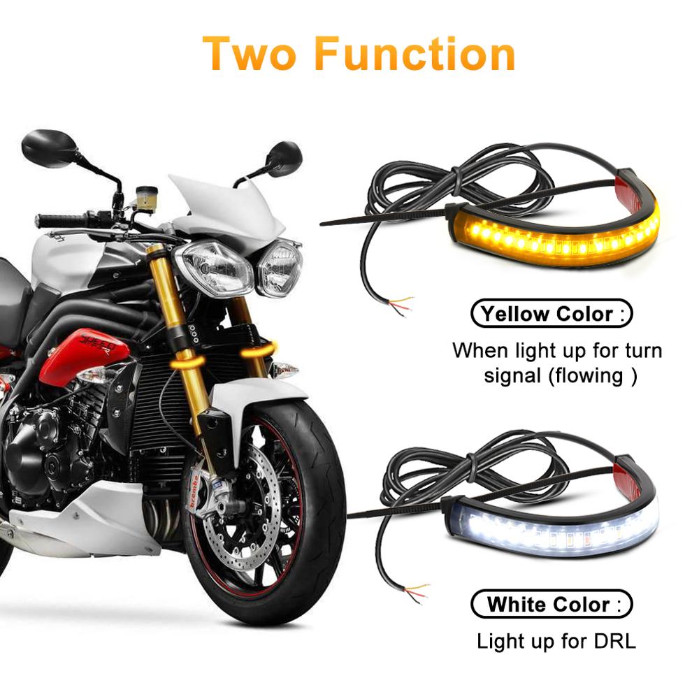 1Pc Universal LED Motorcycle Turn Signal Light & DRL Amber