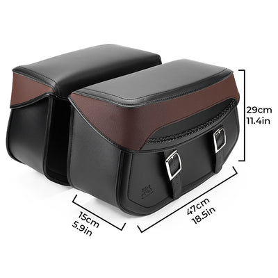 Motorcycle Saddlebag Side Bag Universal PU Waterproof PU Saddle Bags Travel Pack Luggage Rack for Softail Touring Models Bags