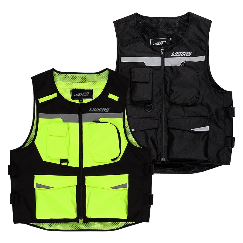 Motorcycle Reflective Jacket Vest Safety High Visibility Chaleco  Reflectante Moto Riding Chaleco Motorsiklet Yelek Plus Size