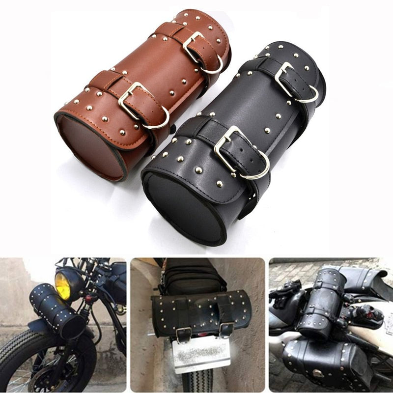 Motorcycle Fork PU Leather Travel Pouch Waterproof Tool Bags