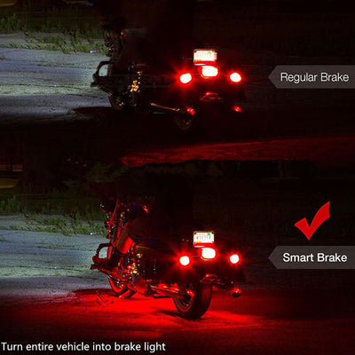 6 RGB 36 LED Smart Brake Lights Motorcycle Atmosphere Light with Wireless Remote Control Moto Decorative Strip Lamp Kit
