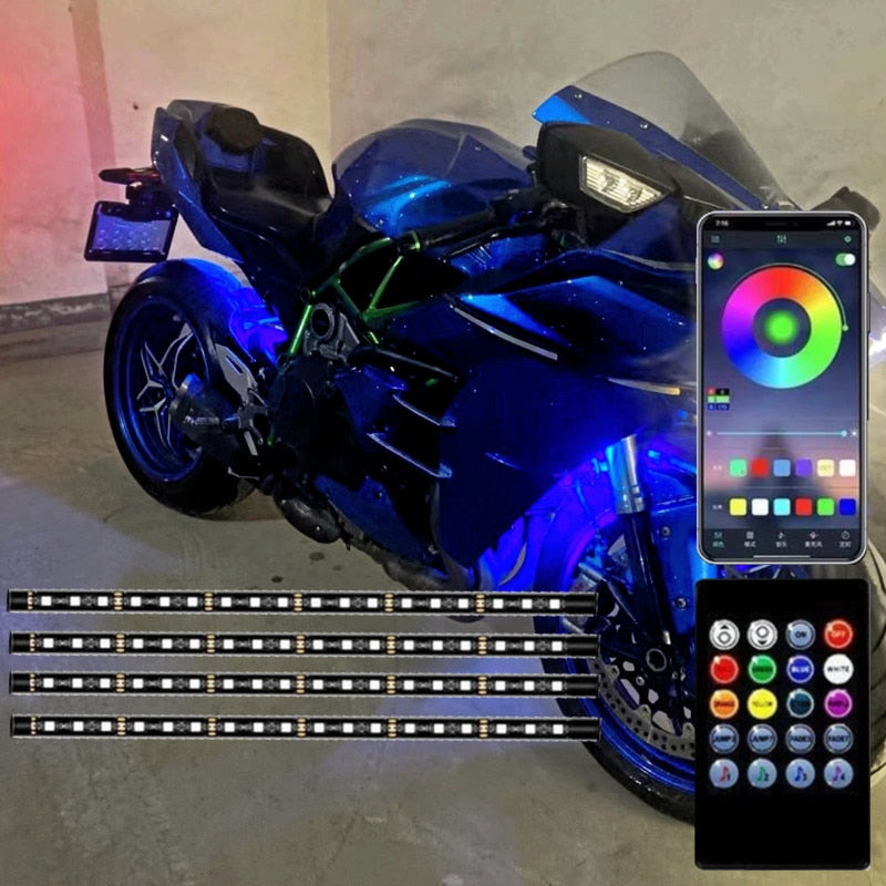 Rgb App Control Led Motorcycle Decor Light Flexible Waterproof For