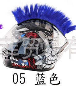 Motorcycle Colorful Helmet Decorations Hair Punk Universal Synthetic Wigs Helmet Hawks Mohawk Reusable Motorcycle Accessories