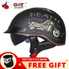 GXT DOT Certification Retro Motorcycle Helmet Moto Helmet Scooter Vintage Half Face Biker Motorbike Crash Moto Helmet Casco Moto