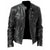 Zipper male motorcycle split leather jacket
